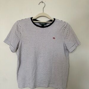 Ralph Lauren Black and White Striped Tee